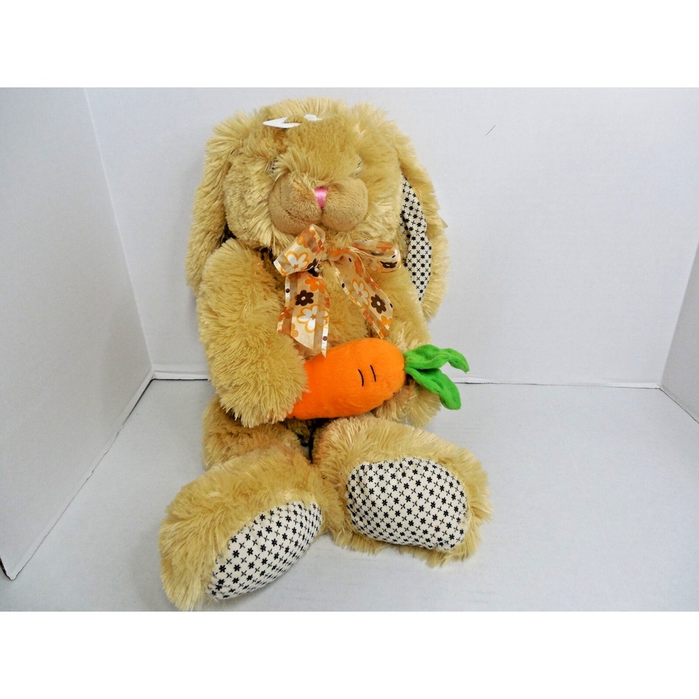 Walmart Easter Bunny Rabbit 20" Plush Stuffed Animal Carrot / Ribbon / NWT